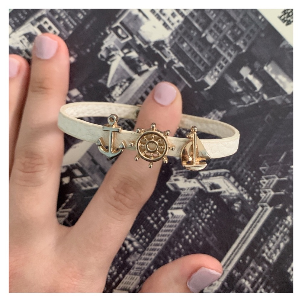 Nautical Charm Bracelet (Sailboat, Wheel, Anchor)